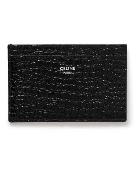 celine faux croc cardholder black|CELINE HOMME Logo.